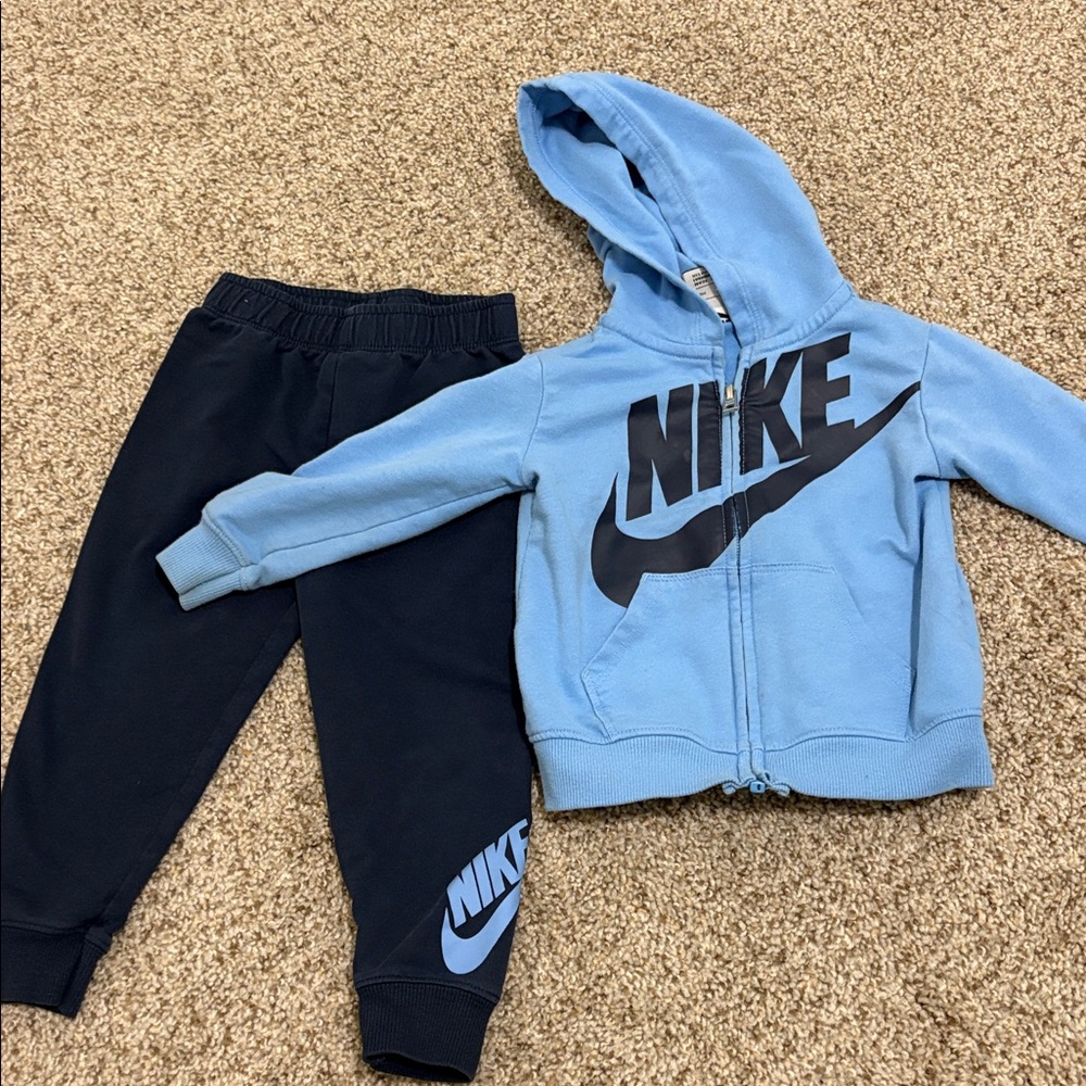 Nike Light Blue and Navy Kids Tracksuit